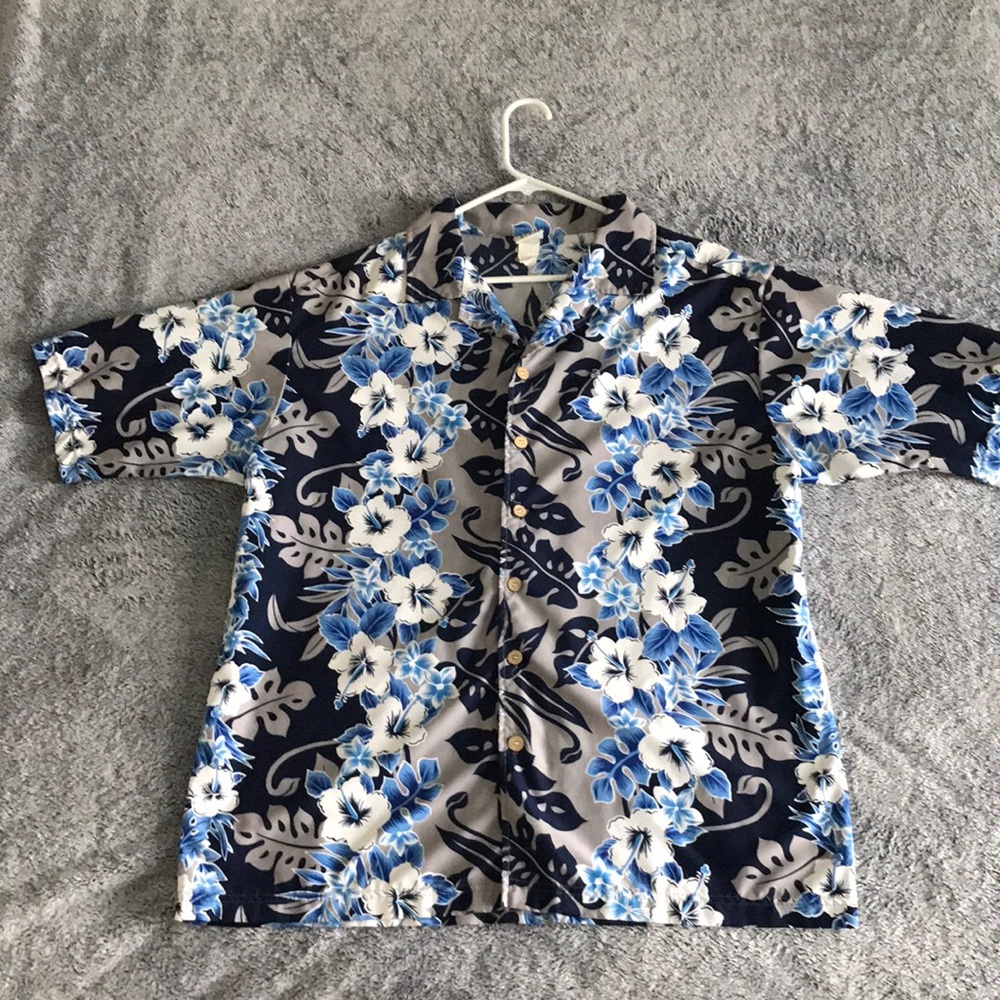 Anchor Blue Hawaiian Shirt